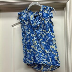 J. Crew Blue Floral Women's Top
